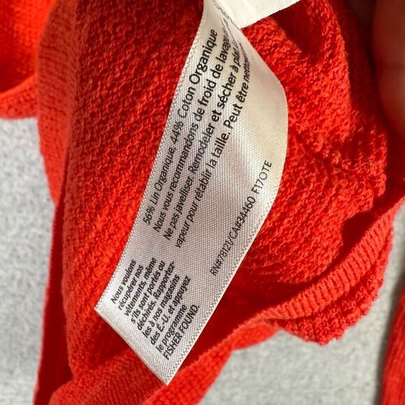 Eileen Fisher Womens Size XS Organic Linen Cotton Pullover Sweater Red V Neck - Picture 5 of 8